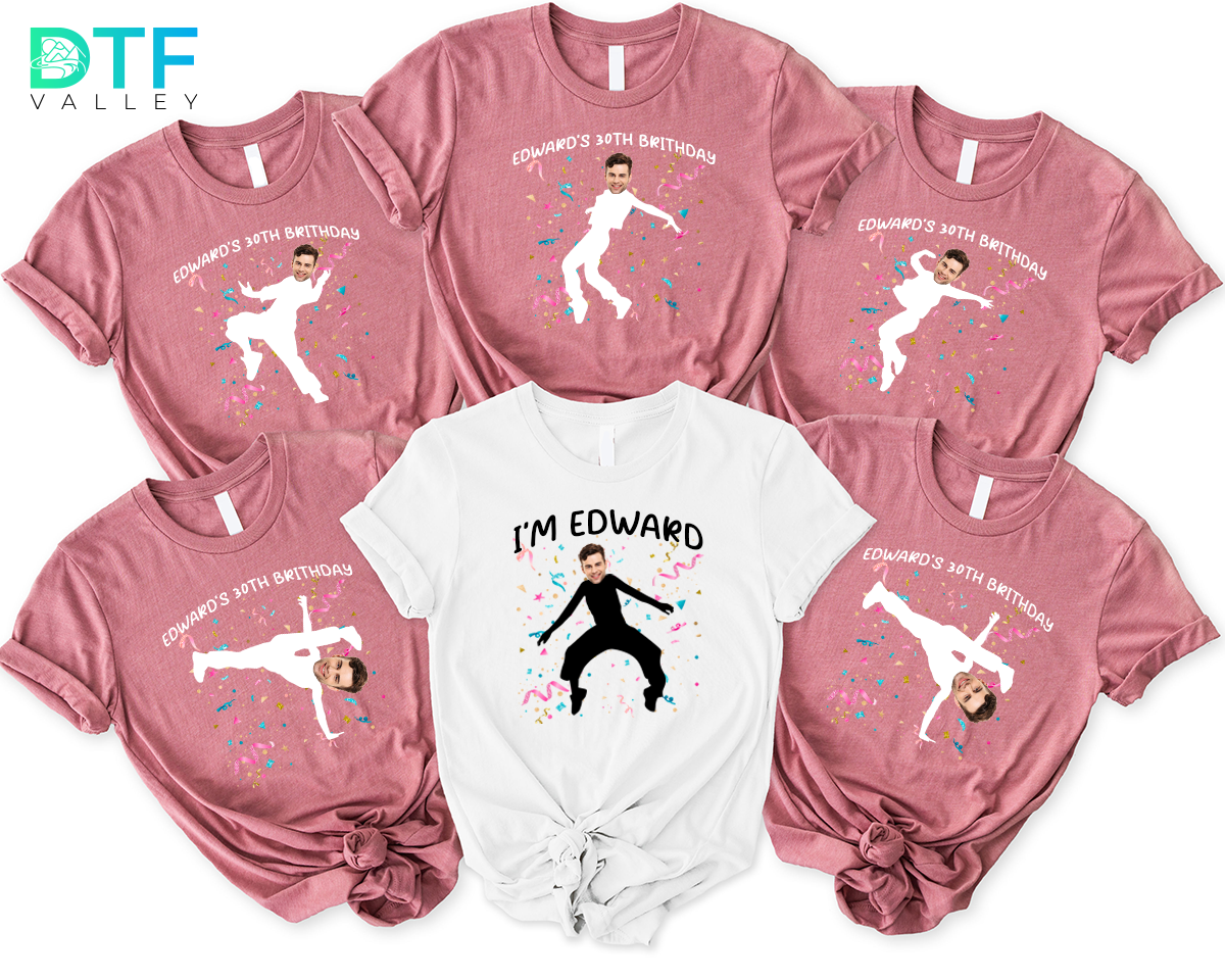 Custom Breakdance Pose Birthday DTF Heat Transfers with Name & Face