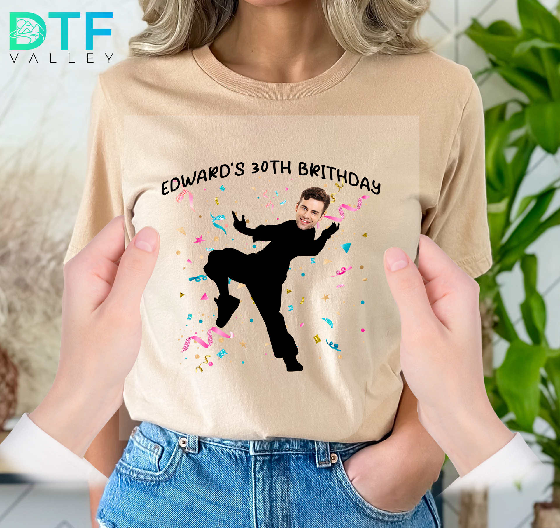 Custom Breakdance Pose Birthday DTF Heat Transfers with Name & Face