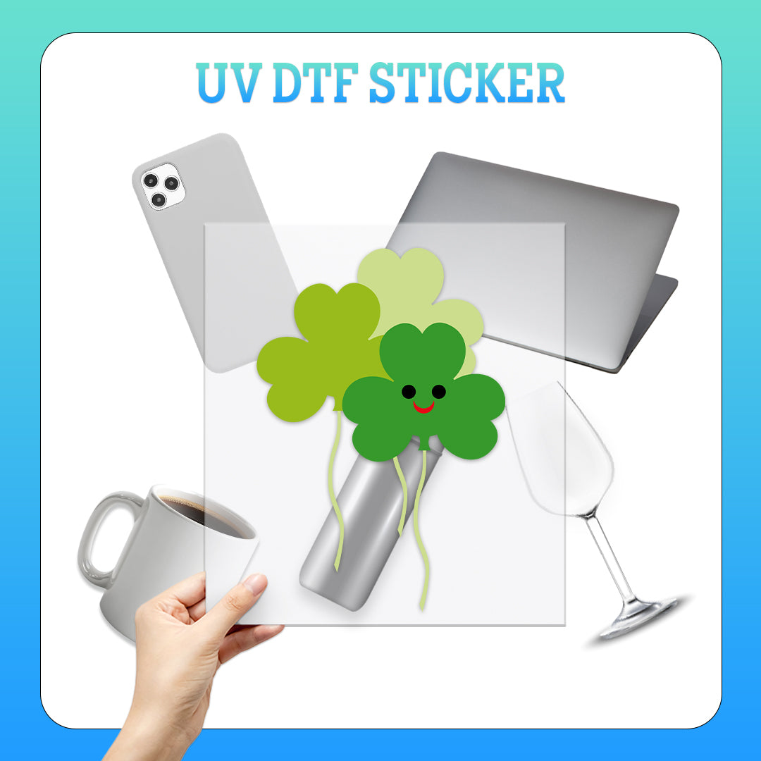 Happy Shamrocks, Clovers - UV DTF Sticker