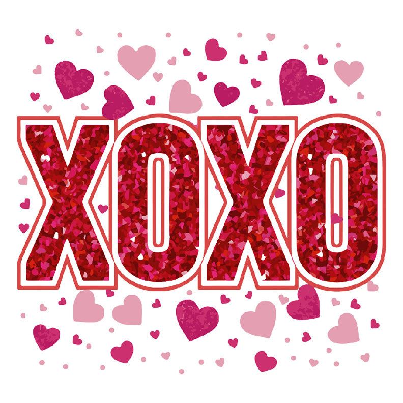 the word xoxo is surrounded by hearts