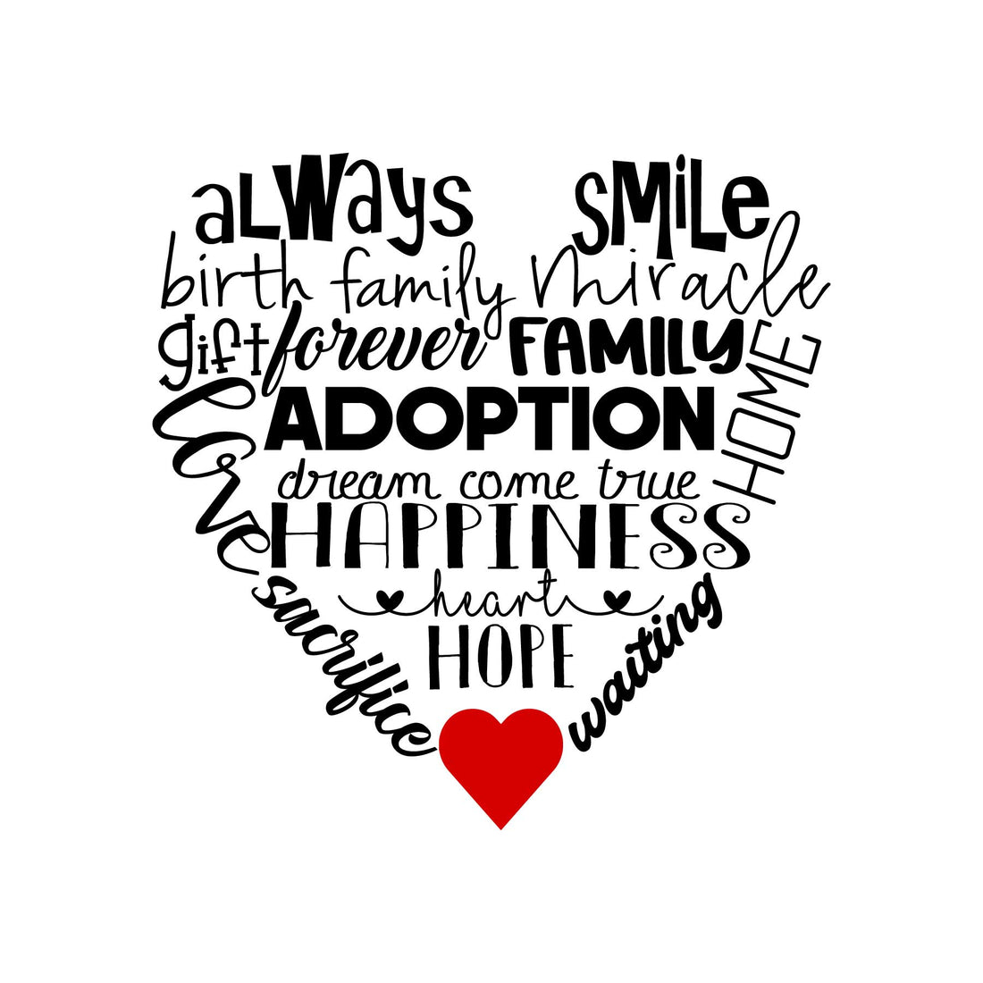 Adoption Meanings as a Heart | Ready To Press DTF, DTFValley