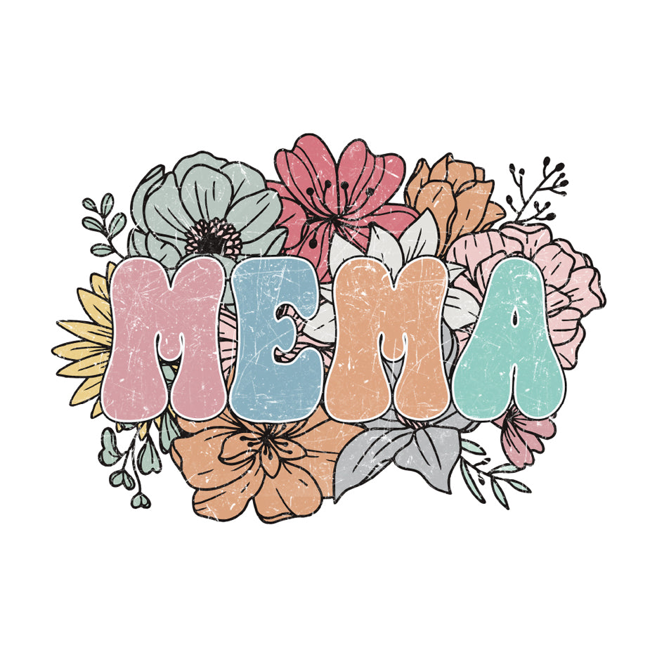 Floral Mema - DTF Transfer