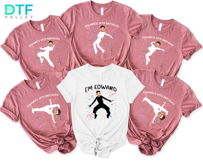 Custom Breakdance Pose Birthday DTF Heat Transfers with Name &amp; Face