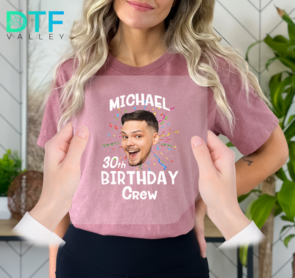 Personalized Name Photo Birthday Party Dtf Heat Transfers