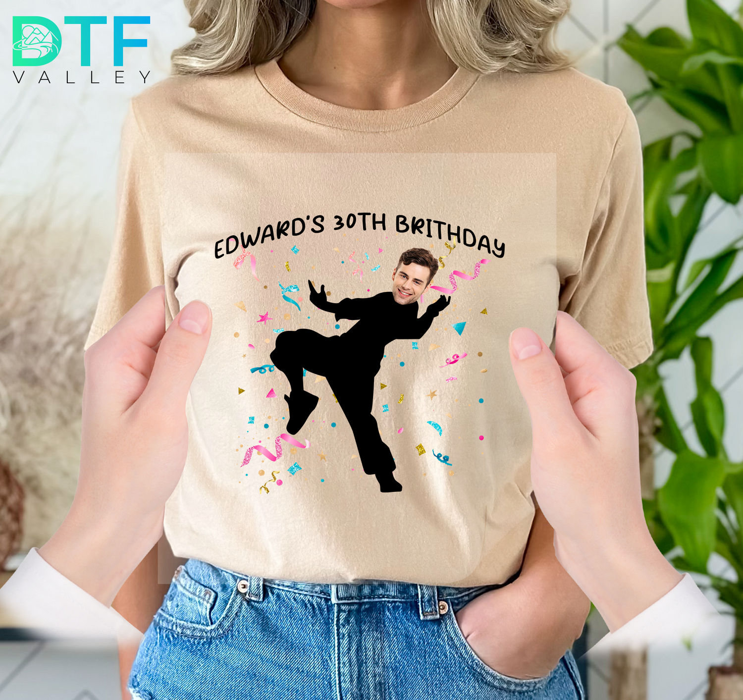Custom Breakdance Pose Birthday DTF Heat Transfers with Name &amp; Face