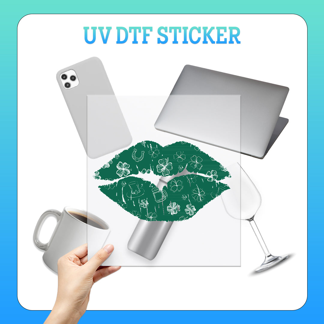 Saint Patrick Day Lips, Kiss - UV DTF Sticker