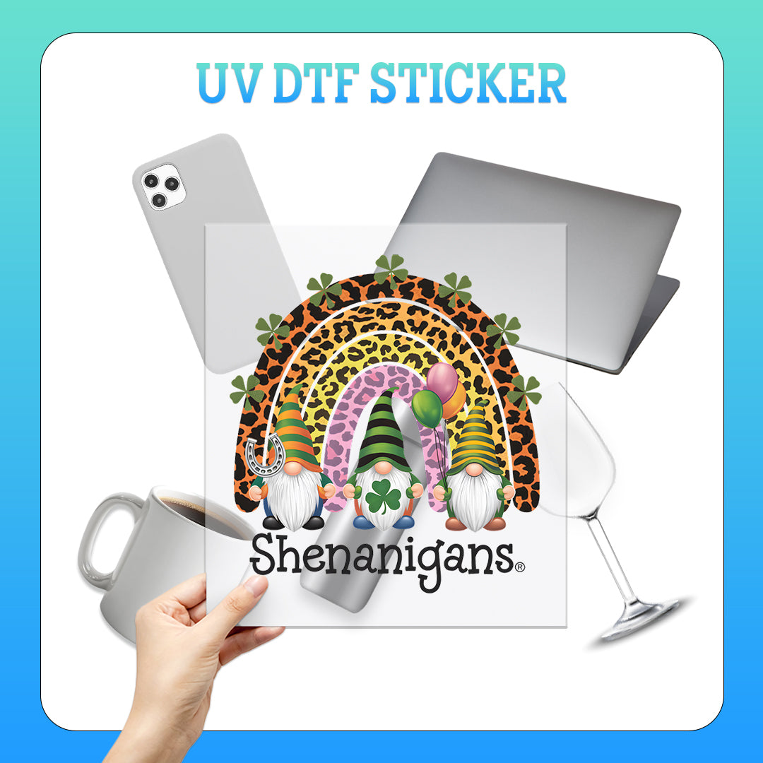 Leopard Rainbow Shenanigans - UV DTF Sticker