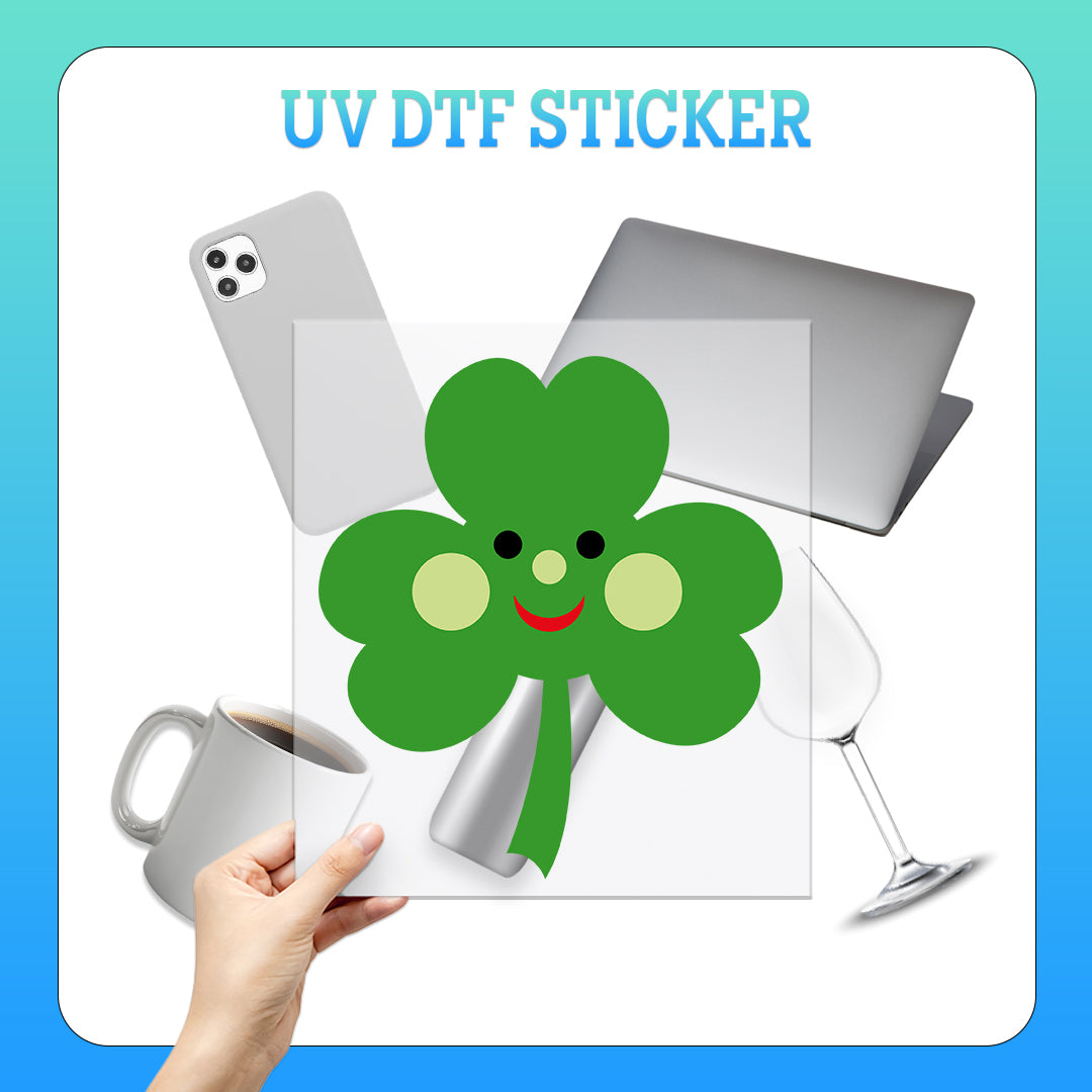 Happy Shamrock, Irish Day - UV DTF Sticker