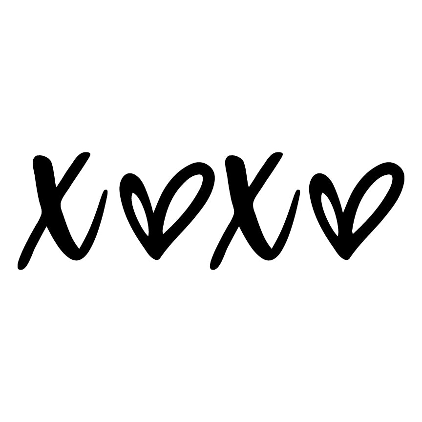 a black and white photo of the word xoxo