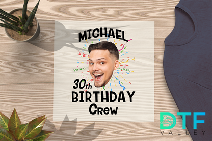 Personalized Name Photo Birthday Party Dtf Heat Transfers